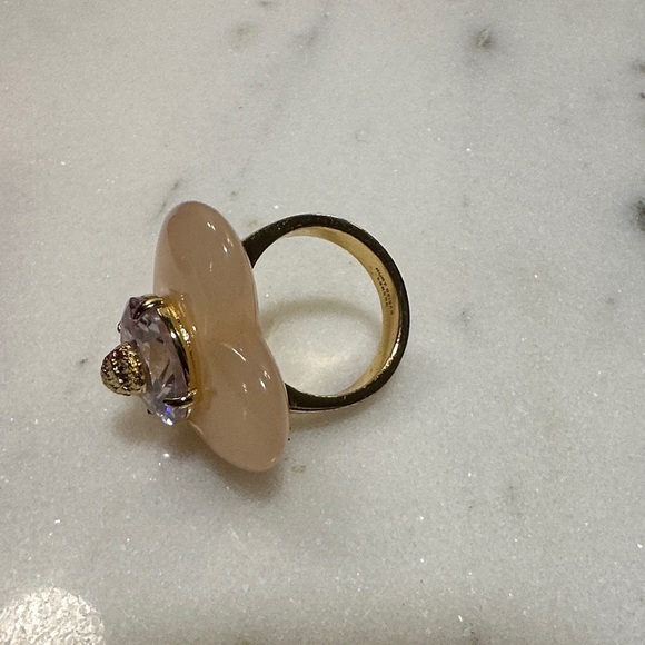 Kurt Geiger Pink Heart Ring with Crystal Detail - Picture 3 of 5